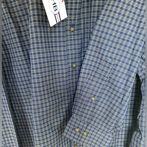 Harbor Bay 2XL Tall Button Plaid Mens Shirt - Picture 3 of 5